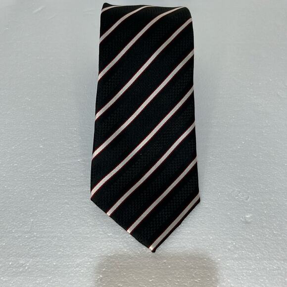 Donald J Trump Signature Collection Black Gray Maroon Stripe Repp Tie 100% Silk - Picture 2 of 8